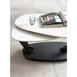 Tische-KARE Design Couchtisch Franklin Weis 150X58Cm