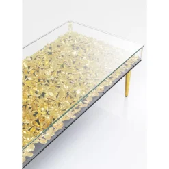 Tische-KARE Design Couchtisch Gold Flowers 120X60