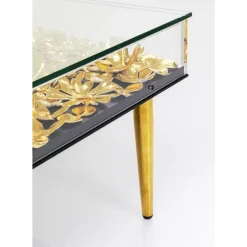 Tische-KARE Design Couchtisch Gold Flowers 120X60