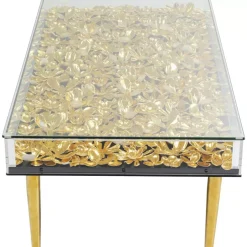 Tische-KARE Design Couchtisch Gold Flowers 120X60