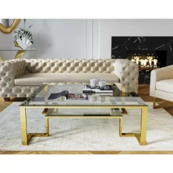 Tische-KARE Design Couchtisch Gold Rush 120X120Cm