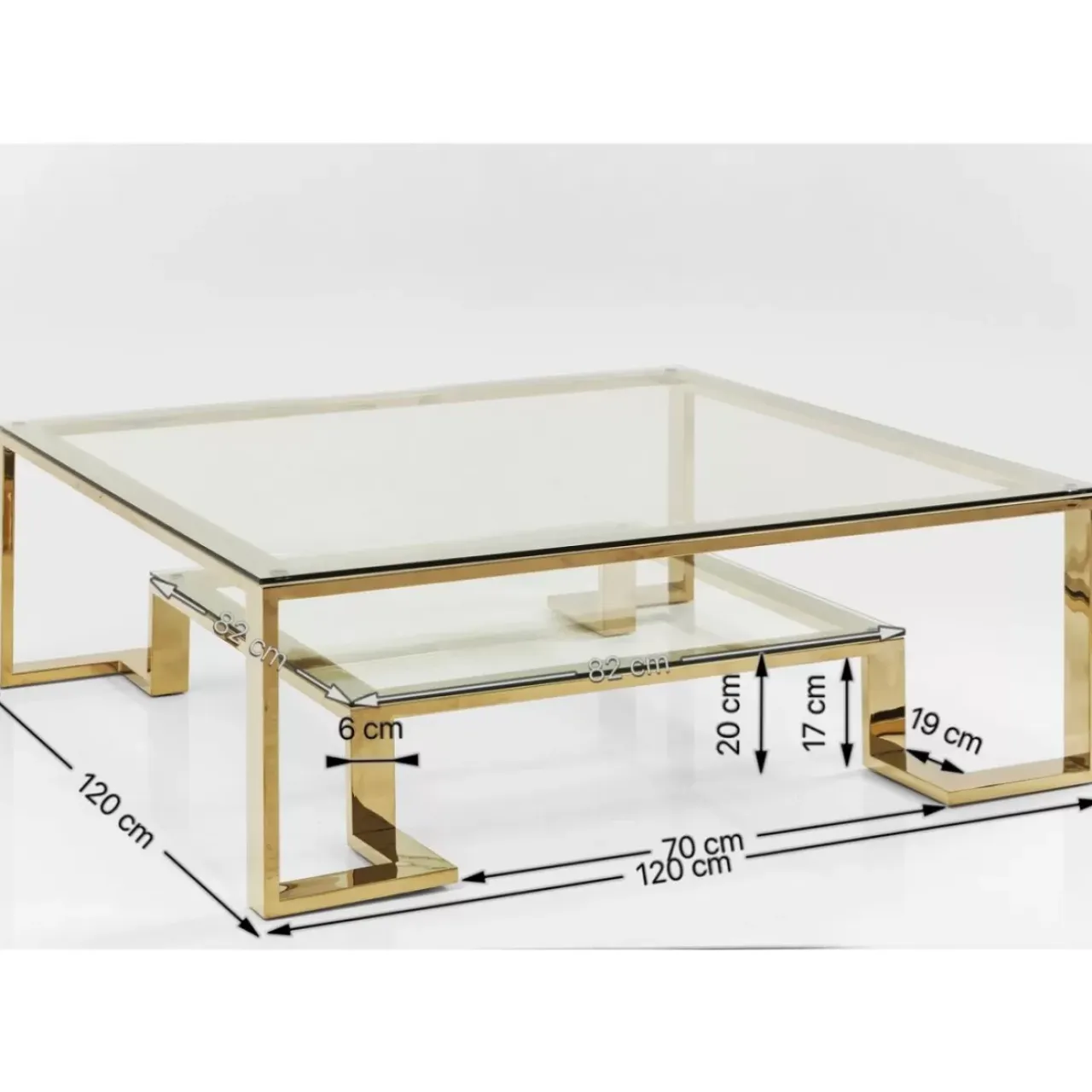 Tische-KARE Design Couchtisch Gold Rush 120X120Cm