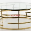 Tische-KARE Design Couchtisch Jupiter Gold O100Cm