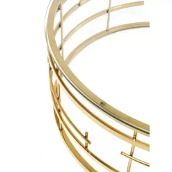 Tische-KARE Design Couchtisch Jupiter Gold O100Cm
