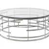 Tische-KARE Design Couchtisch Jupiter Silber O100Cm