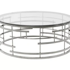 Tische-KARE Design Couchtisch Jupiter Silber O100Cm