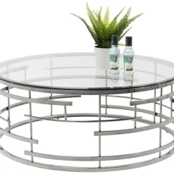 Tische-KARE Design Couchtisch Jupiter Silber O100Cm