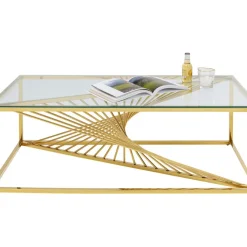 Tische-KARE Design Couchtisch Laser Gold 120X60