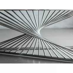 Tische-KARE Design Couchtisch Laser Silber Klarglas 120X60