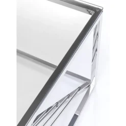 Tische-KARE Design Couchtisch Laser Silber Klarglas 120X60