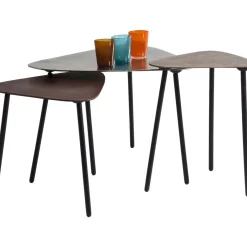 Tische-KARE Design Couchtisch Loft Triangle Vintage (3/Set)