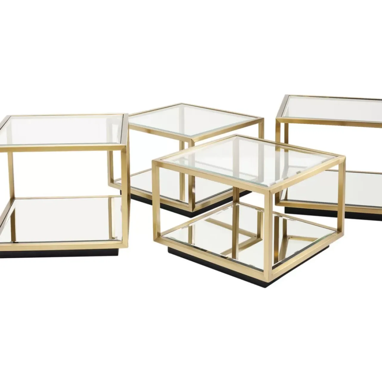 Tische-KARE Design Couchtisch Luigi Gold (4/Set)