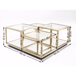 Tische-KARE Design Couchtisch Luigi Gold (4/Set)