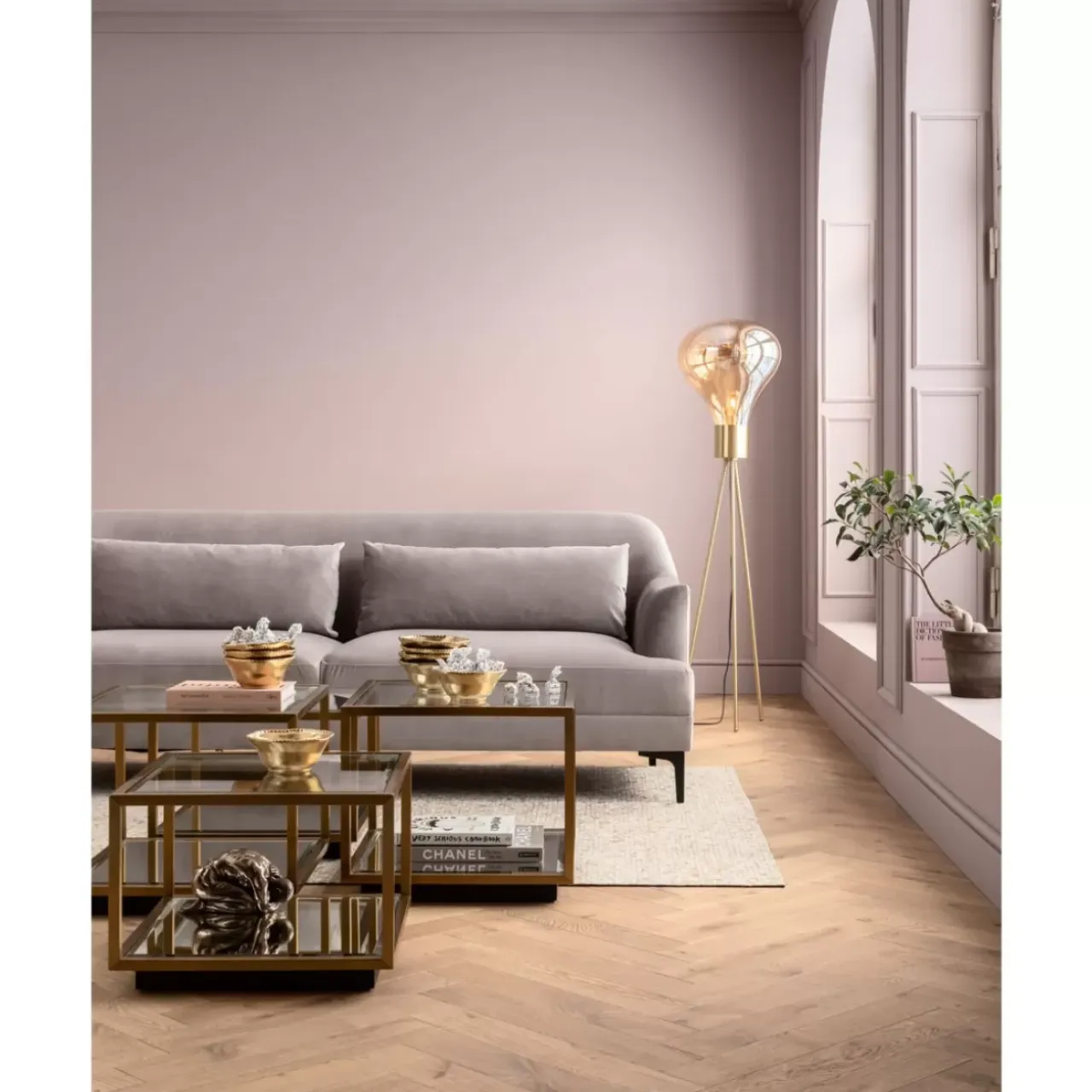 Tische-KARE Design Couchtisch Luigi Gold (4/Set)