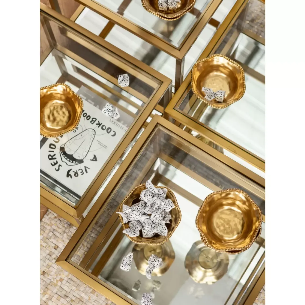Tische-KARE Design Couchtisch Luigi Gold (4/Set)