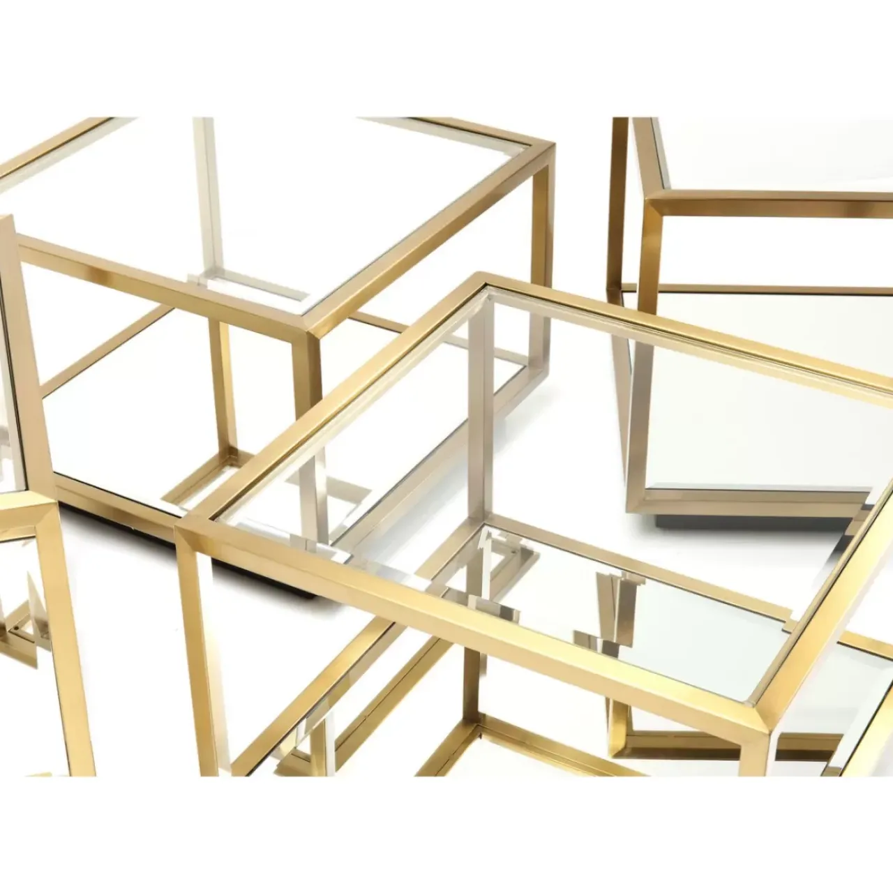 Tische-KARE Design Couchtisch Luigi Gold (4/Set)