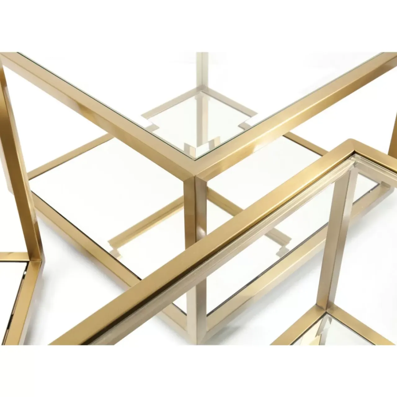 Tische-KARE Design Couchtisch Luigi Gold (4/Set)