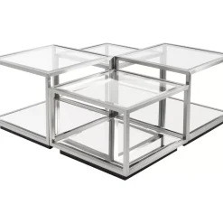 Tische-KARE Design Couchtisch Luigi Silber (4/Set)