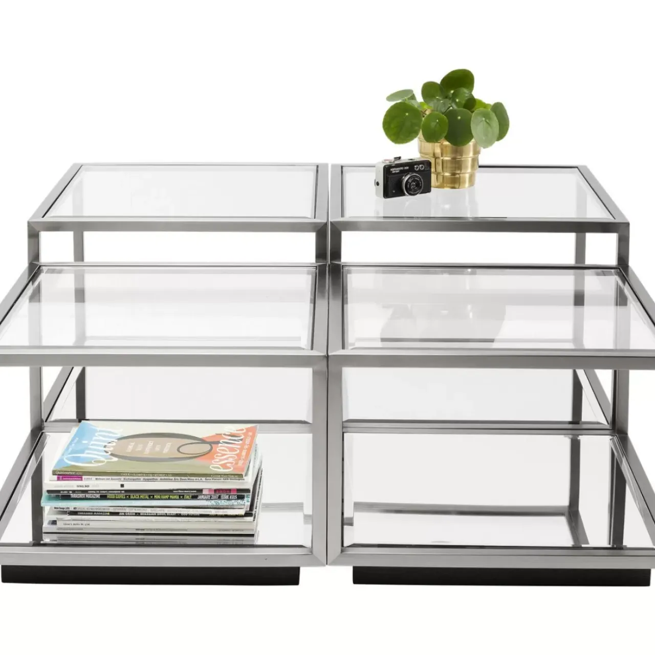 Tische-KARE Design Couchtisch Luigi Silber (4/Set)
