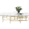 Tische-KARE Design Couchtisch Meander Gold 140X80Cm