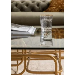 Tische-KARE Design Couchtisch Meander Gold 140X80Cm