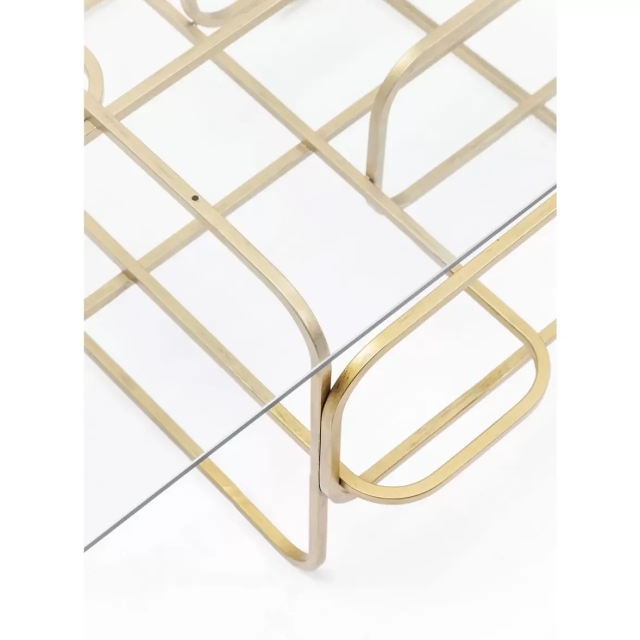 Tische-KARE Design Couchtisch Meander Gold 140X80Cm