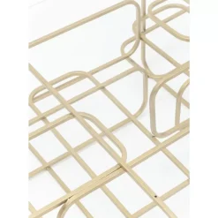 Tische-KARE Design Couchtisch Meander Gold 140X80Cm
