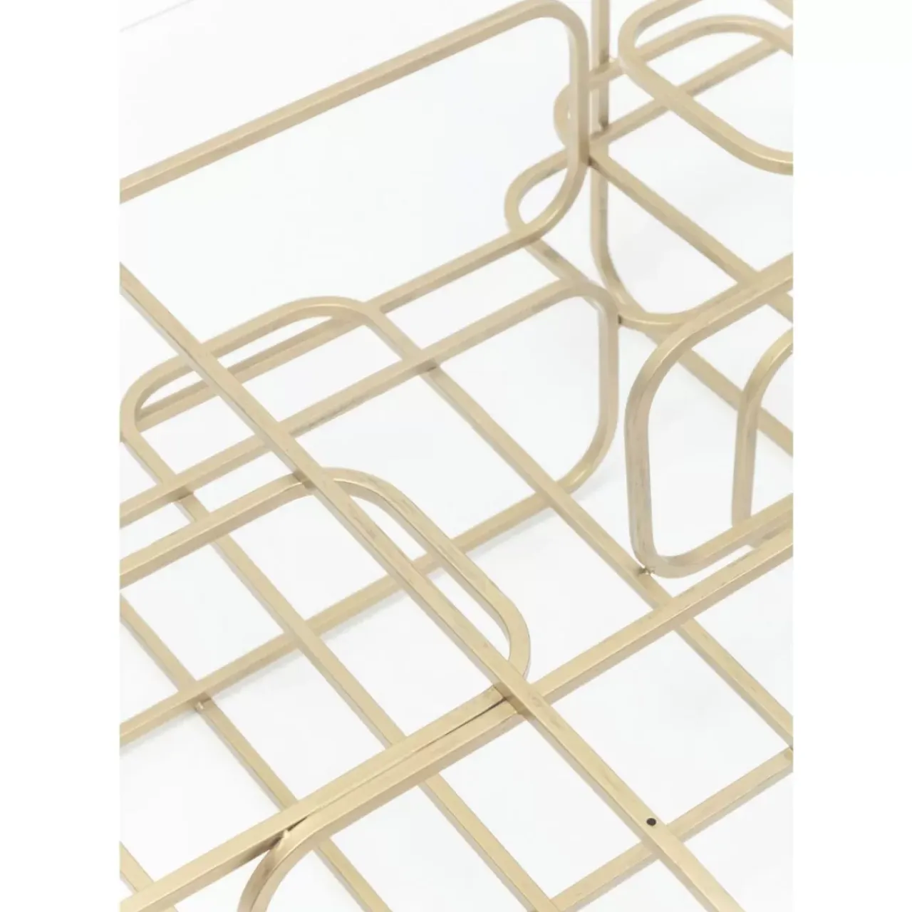 Tische-KARE Design Couchtisch Meander Gold 140X80Cm