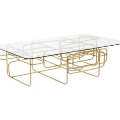 Tische-KARE Design Couchtisch Meander Gold 140X80Cm