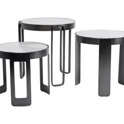 Tische-KARE Design Couchtisch Perelli Schwarz (3/Set)