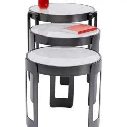Tische-KARE Design Couchtisch Perelli Schwarz (3/Set)
