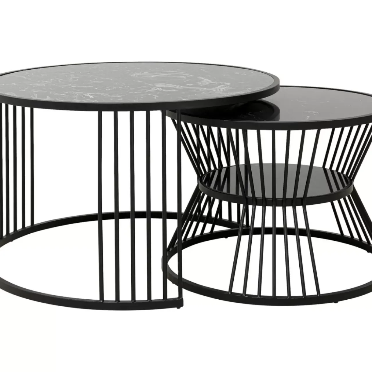 Tische-KARE Design Couchtisch Roma Schwarz (2/Set)