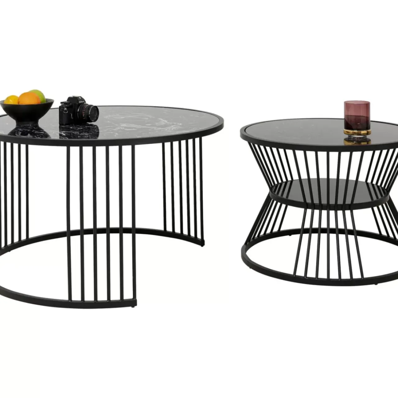 Tische-KARE Design Couchtisch Roma Schwarz (2/Set)