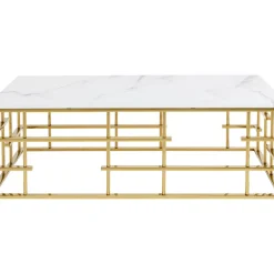 Tische-KARE Design Couchtisch Rome Gold 130X70Cm