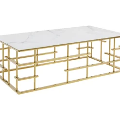 Tische-KARE Design Couchtisch Rome Gold 130X70Cm