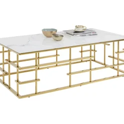 Tische-KARE Design Couchtisch Rome Gold 130X70Cm