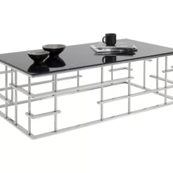 Tische-KARE Design Couchtisch Rome Silber 130X70Cm