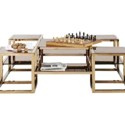 Tische-KARE Design Couchtisch Steps Gold 120X120Cm