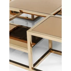 Tische-KARE Design Couchtisch Steps Gold 120X120Cm
