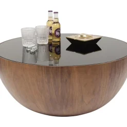 Tische-KARE Design Couchtisch Tear Drops Walnuss O80Cm