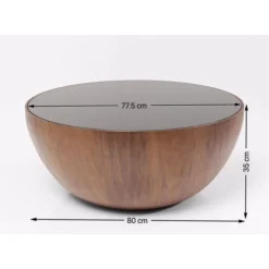 Tische-KARE Design Couchtisch Tear Drops Walnuss O80Cm