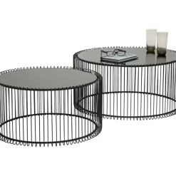Tische-KARE Design Couchtisch Wire Black (2/Set)