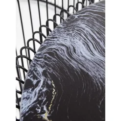 Tische-KARE Design Couchtisch Wire Glas Marble Schwarz (2/Set)