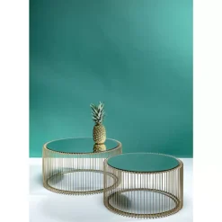 Tische-KARE Design Couchtisch Wire Messing (2/Set)