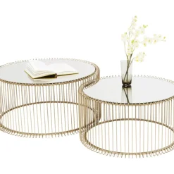 Tische-KARE Design Couchtisch Wire Messing (2/Set)