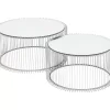 Tische-KARE Design Couchtisch Wire Silber (2/Set)