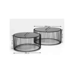 Tische-KARE Design Couchtisch Wire Silber (2/Set)
