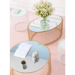 Tische-KARE Design Couchtisch Wire Uno Brass 60X90Cm
