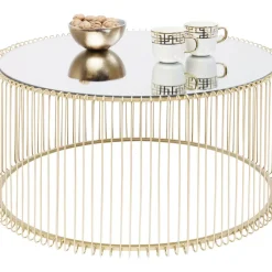 Tische-KARE Design Couchtisch Wire Uno Brass O80Cm