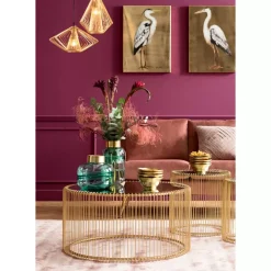 Tische-KARE Design Couchtisch Wire Uno Brass O80Cm